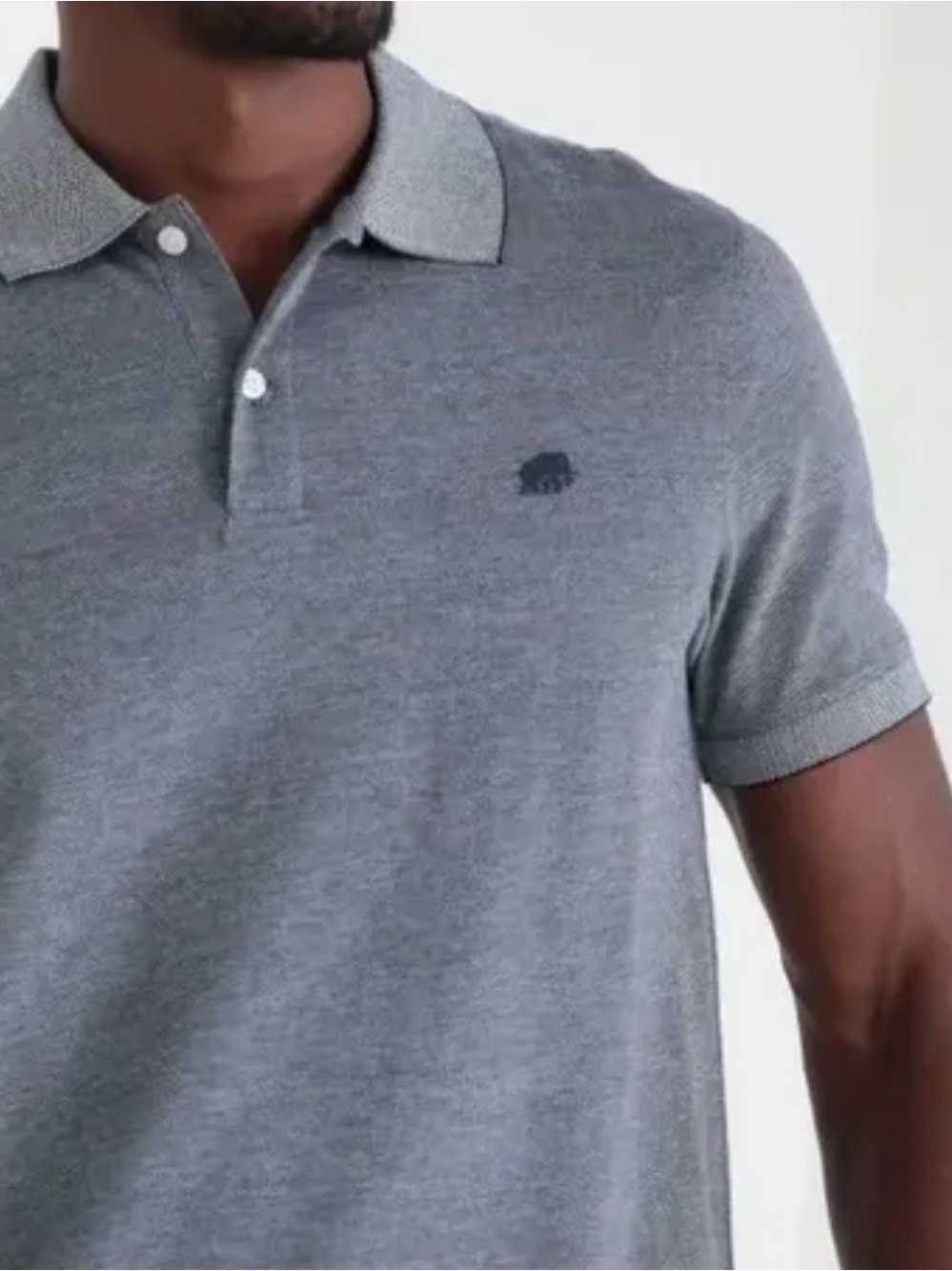 Banana Republic Heather Gray Polo with Subtle Logo